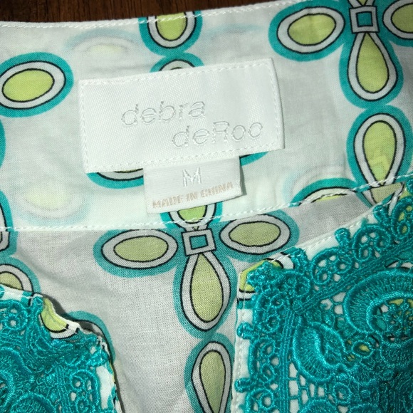 Debra deroo tunic cover up swim top shirt m new - Picture 3 of 3